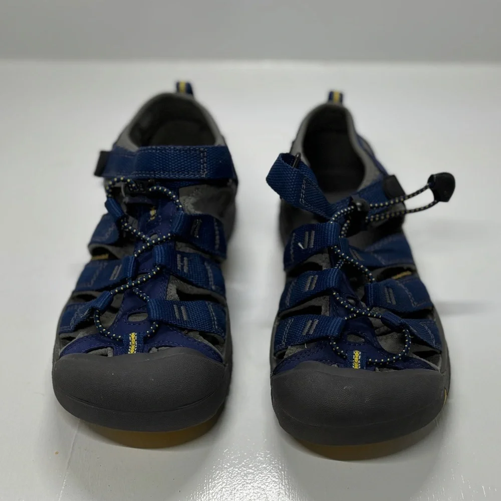 KEEN Kids Newport H2 Sandals Blue Gray Yellow Size 4 Waterproof Outdoor Water Sh